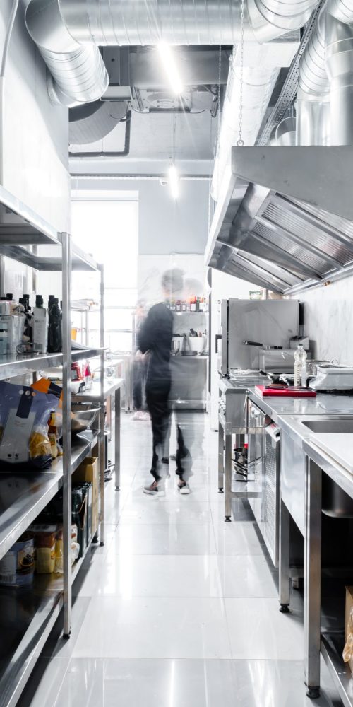 Kitchen appliances in professional kitchen in a restaurant, nobody