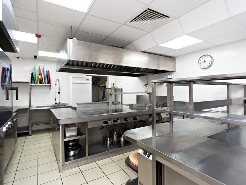 Modern kitchen equipment in a restaurant